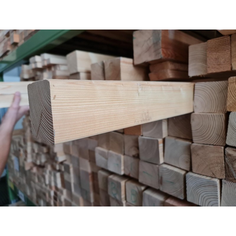 Restposten / Kantholz 70x70mm - Kanten gefast (abgerundet) - Sibirische Lärche