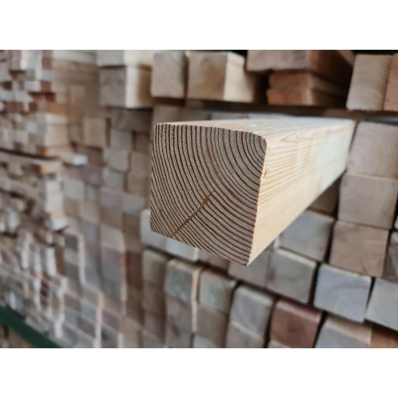 Restposten / Kantholz 70x70mm - Kanten gefast (abgerundet) - Sibirische Lärche