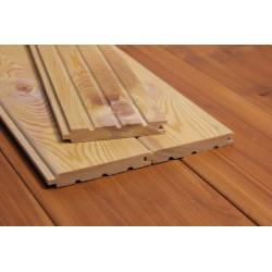 Profilholz glatt, Faseprofil sibirische Lärche 14x38 mm