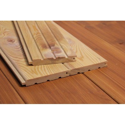 Profilholz glatt, Faseprofil sibirische Lärche 14x38 mm