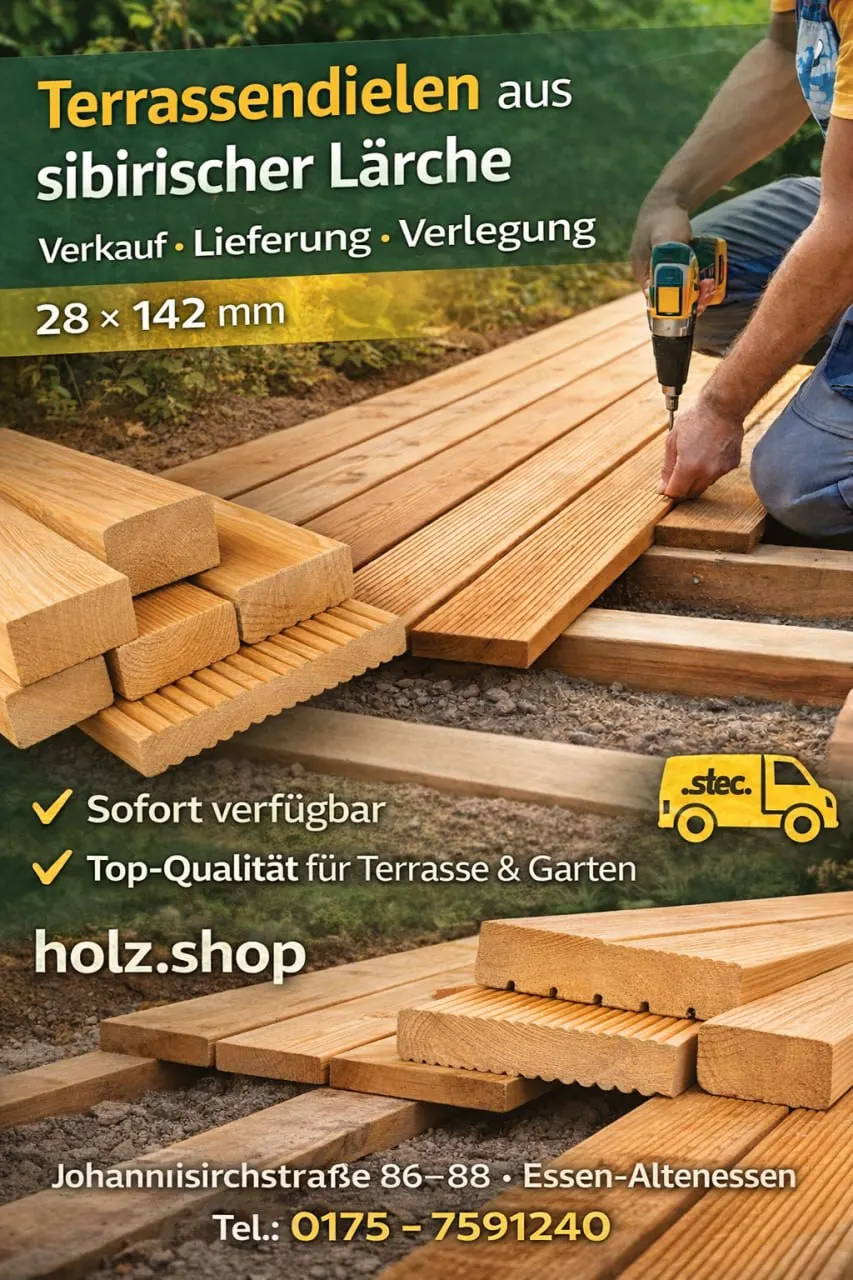 Terrassenbrett / Terrassendilen auf Lager in Essen Installation